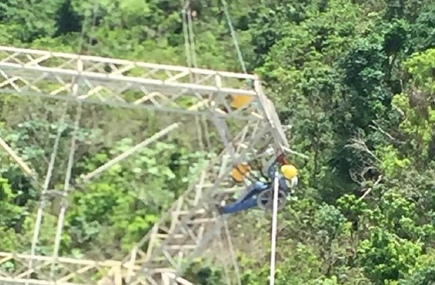 Falla en línea de transmisión lleva a menos de la mitad los clientes con servicio de energía eléctrica